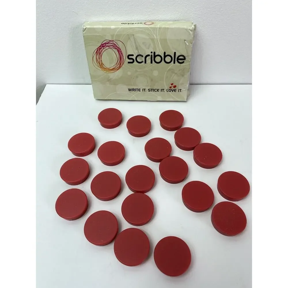Scribble Red Round Magnet Whiteboard Set Of 20